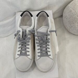 Oliver Cabell White Sneakers with Gray Accents